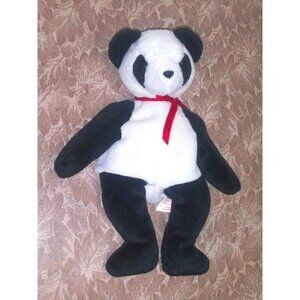Retired Rare Fortune Beanie Baby (Tag Error!) the Panda bear white black plush